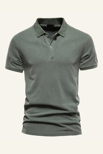 Classic Grey Green Regular Fit Col Manches Courtes Polo Homme
